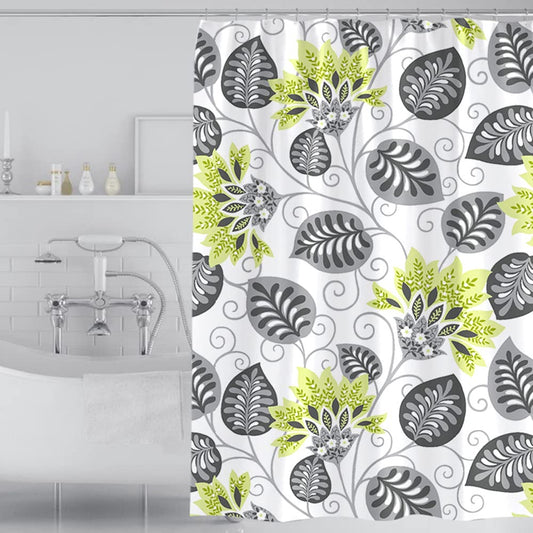 GONOVE Shower Curtain 240 x 200cm Mildew Resistant Waterproof Polyester Fabric Flowers Bathroom Shower Curtain Liner Long Washable Bath Curtain with