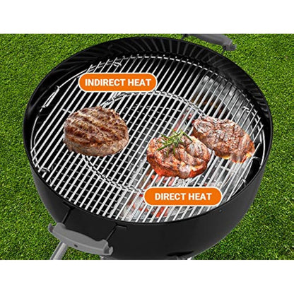 Onlyfire Contoured Stainless Steel Char-Basket Charcoal Briquet/Charcoal Fuel Holder for 57-67cm Kettle Grill