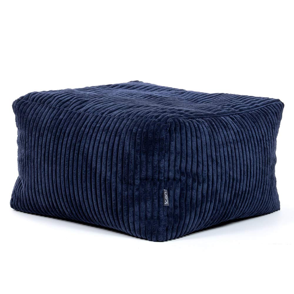 icon Amara Small Cord Bean Bag Footstool with Filling Included, Blue