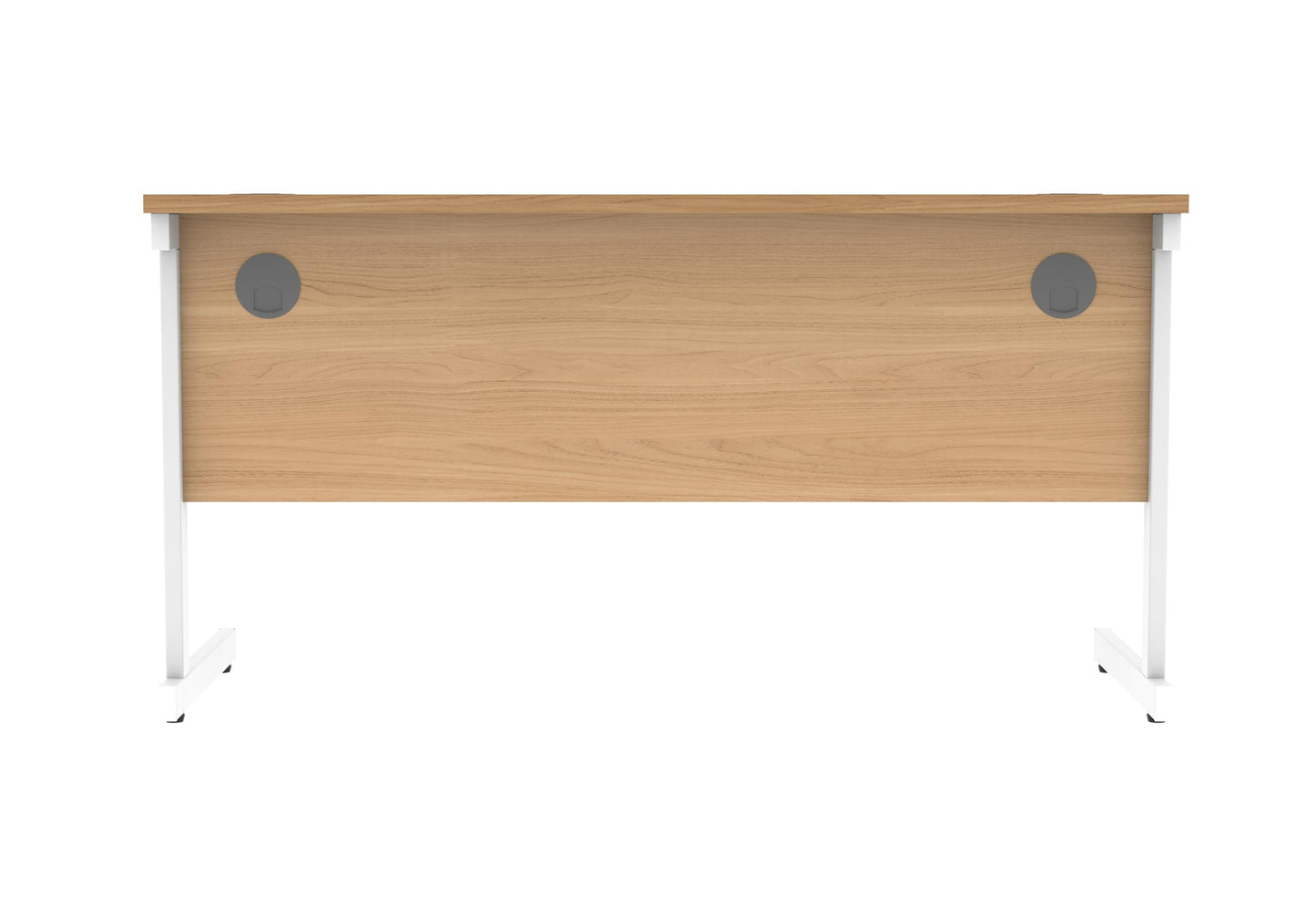 Office Hippo Essentials Rectangular Writing Computer Work Place, Home Office Desk with Cable Port Management, MFC, Norwegian Beech, 140x60cm