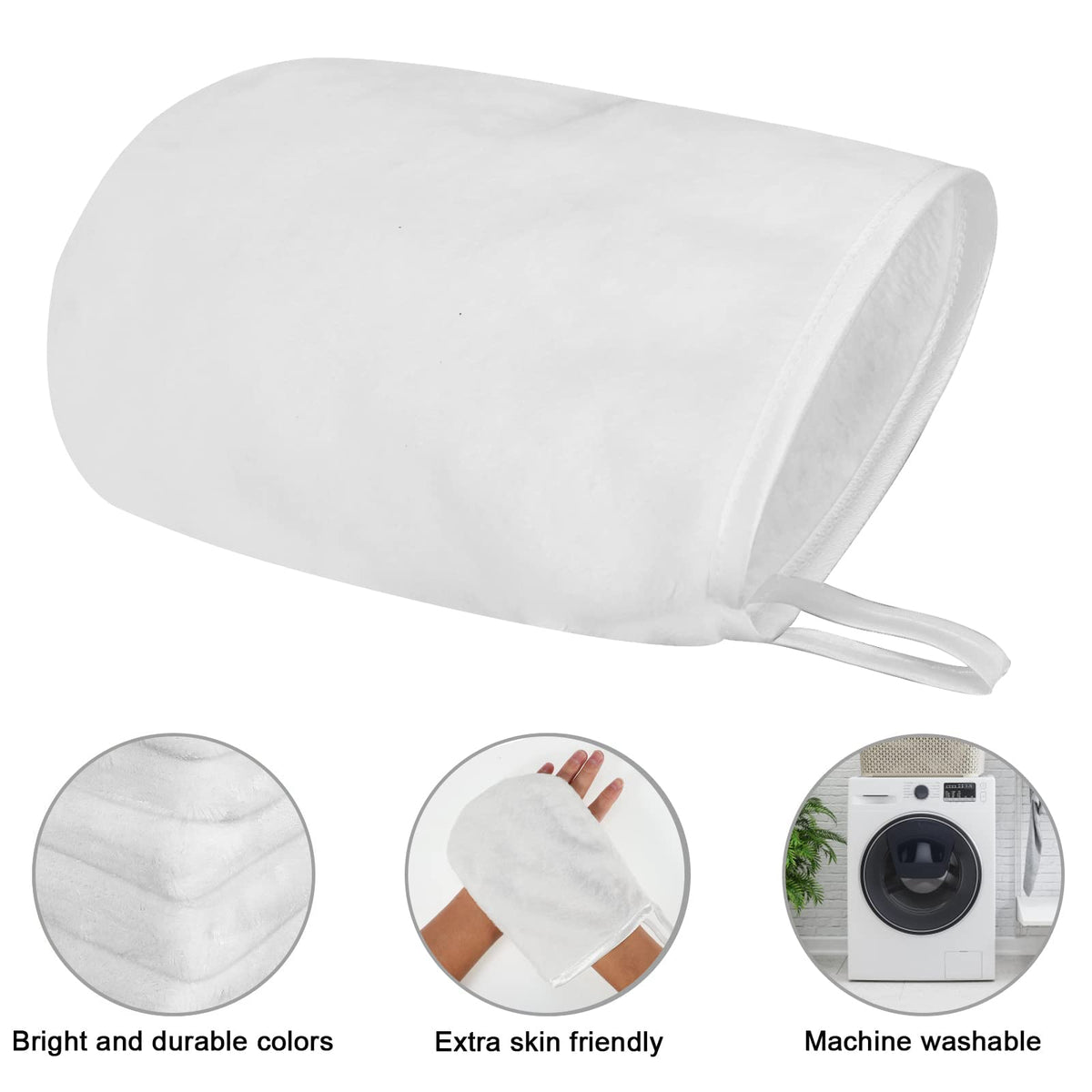 PHOGARY Pack of 10 Crystal Velvet Face Wash Mitts Set, Crystal Velvet Soft Face Mitts, Bath SPA Cloth, Reusable Makeup Remover Mitt Gloves, 15x21 cm
