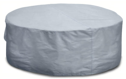 Kingsbridge Grey Heavy Duty 600D Waterproof Round Patio Table Cover 220cm, Anti UV, Breathable, Double Stitching, 220x80cm