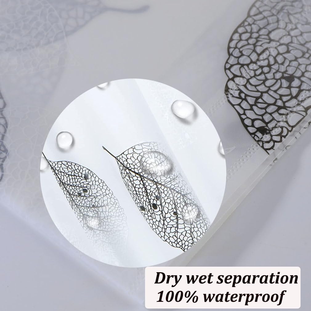 ruitao Shower Curtain for Bathroom, 100% PEVA Waterproof Anti-Mould Proof Resistant | Quick-Drying | Washable Bathroom Curtain