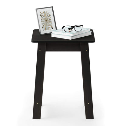 Furinno BEGINNING Side Table, Square End Table with H-Legs, Night Stand, Bedside Table, for Living Room, Bedroom, Espresso