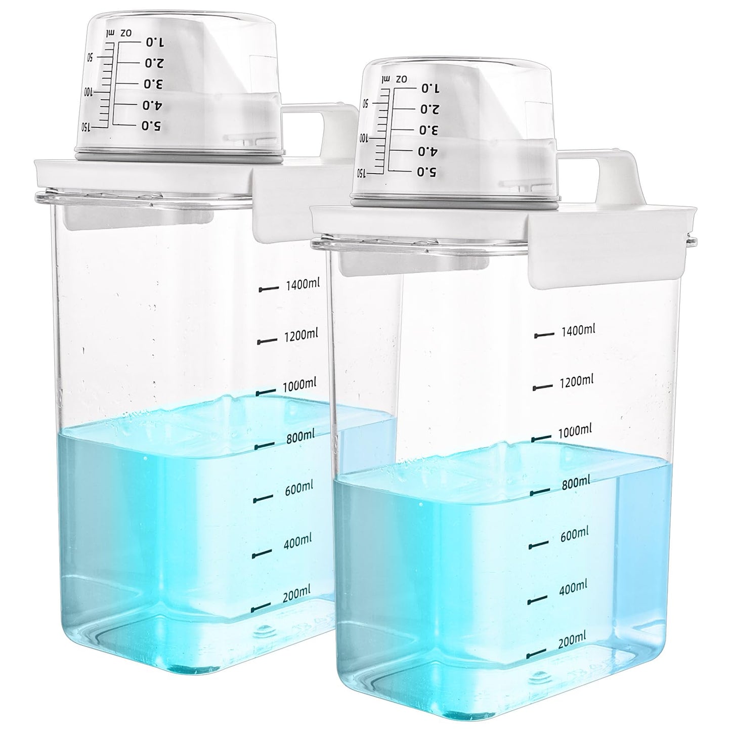 GBACHOOSE 2 Pack Washing Powder Storage, 1800ml Laundry Detergent Dispenser with Measuring Cup