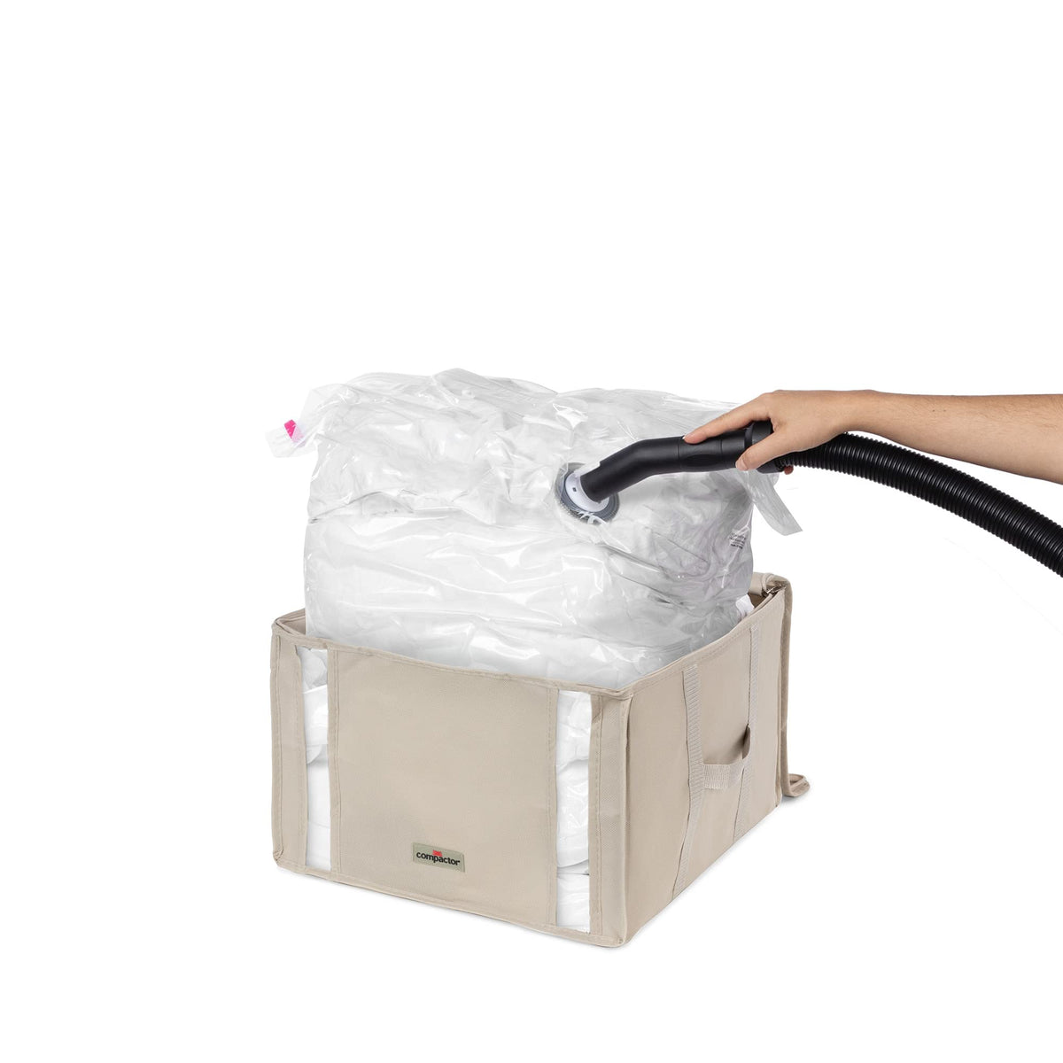 Compactor Dune 3D Semi-Rigid Vacuum Box, Medium, Beige – Space-Saving Solution Sku: RAN7651