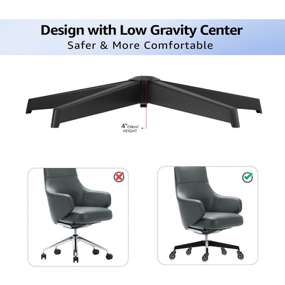 Mastery Mart 28"Heavy Duty Office Chair Replacement Base(2400Lbs), Office Chair Base Replacement Universal Caster and Gas Cylinder Size, Matte Black