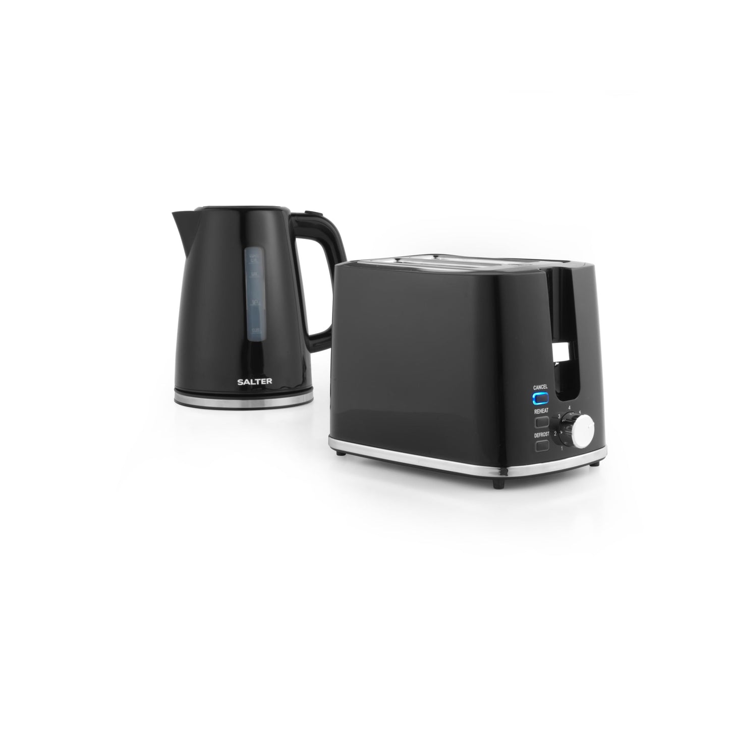 Salter COMBO-9133 Deco Kettle and Toaster Set  Rapid Boil 3 kW Kettle With Removable Limescale Filter, 2-Slice Wide Slot Electric Toaster, Crumb