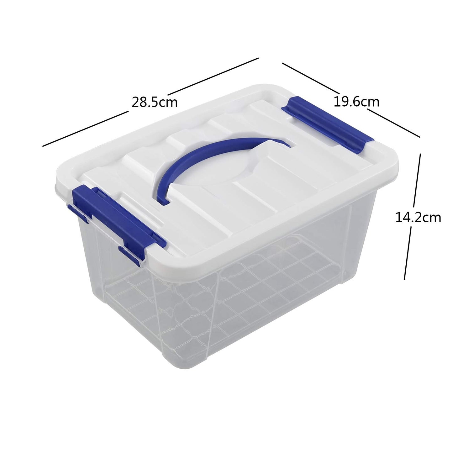 Dynko 6-pack 7 Liter Storage Boxes with Lid, Plastic Lidded Storage Box Bin