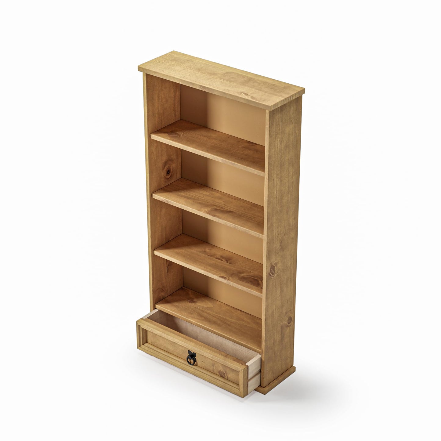 Mews Corona 1 Drawer DVD/CD Rack Bookcase Storage Unit Mexican Style Solid Pine with Wax Finish