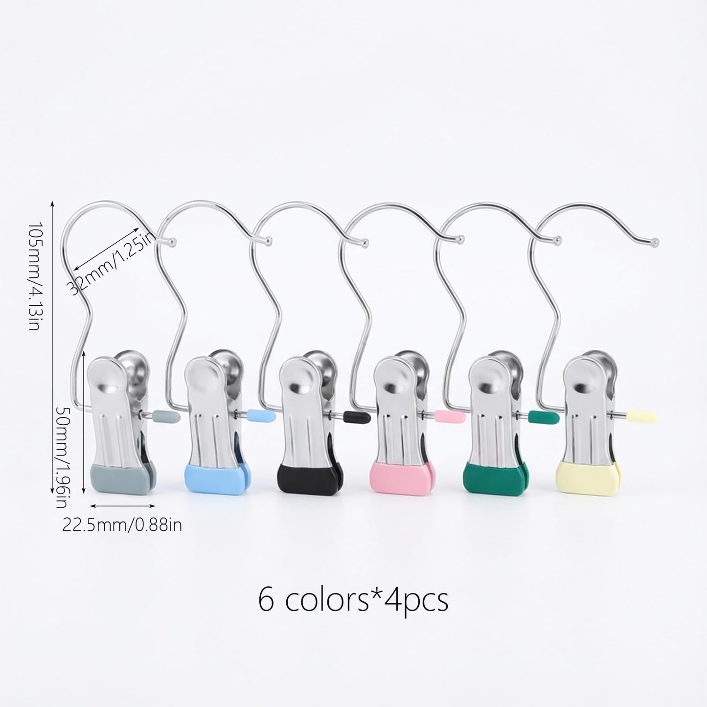 24 Pcs Heavy Duty Trouser Hangers with Clips