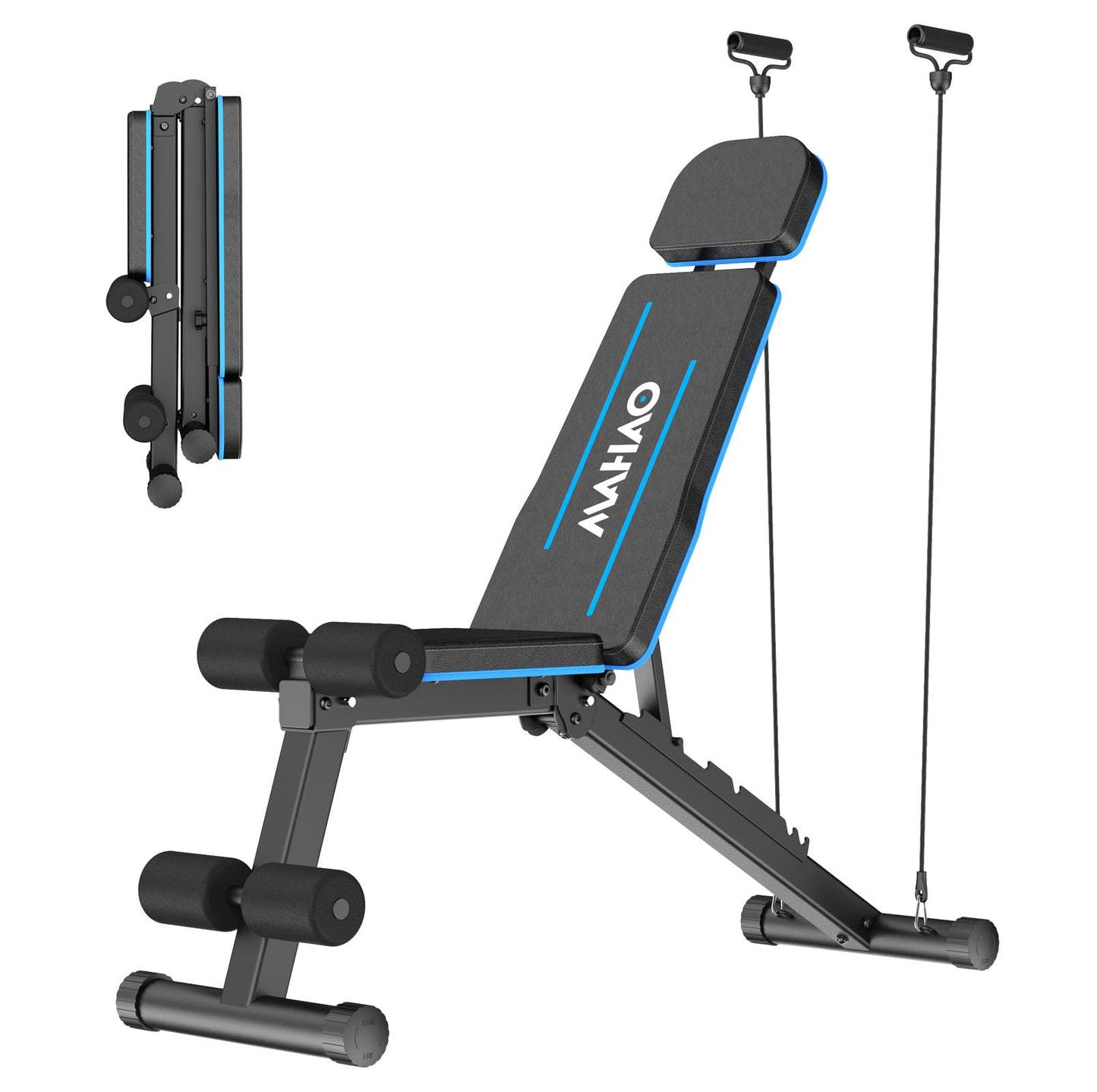 MAHAO Weight Benches Adjustable Workout Bench Foldable Bench Press for Home Gym Incline Decline Flat Exercise bench for Strength Training with
