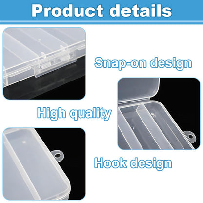 WYAN 8 Pcs Five grids Storage Box, Small Bead Organizers and Storage, Storage Organizers Box, Rectangle Bead Holder
