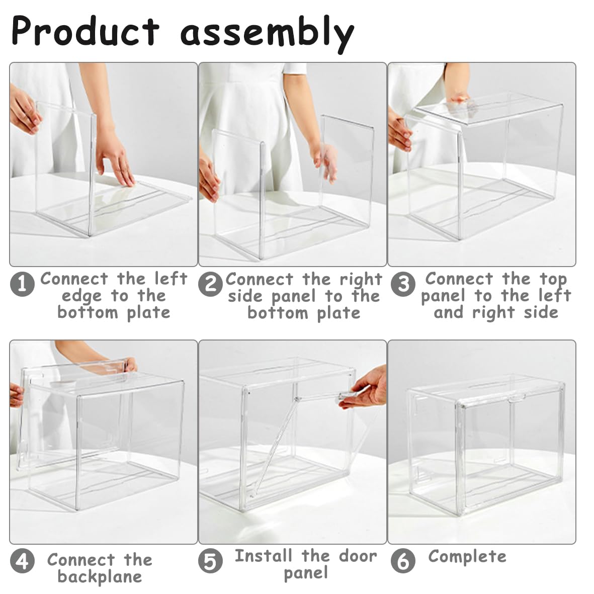 Umtiti 1 Pack Clear Plastic Handbag Storage Organizer for Closet, Display Storage Box with Magnetic Door, Dustproof Storage Bins for Book, Toys, Hat