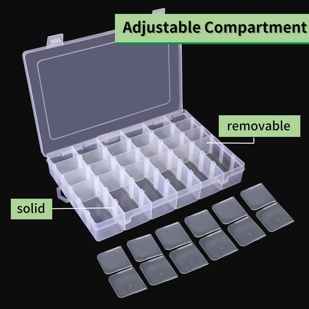 Opret 36 Grids Plastic Jewellery Organiser, Clear Storage Box