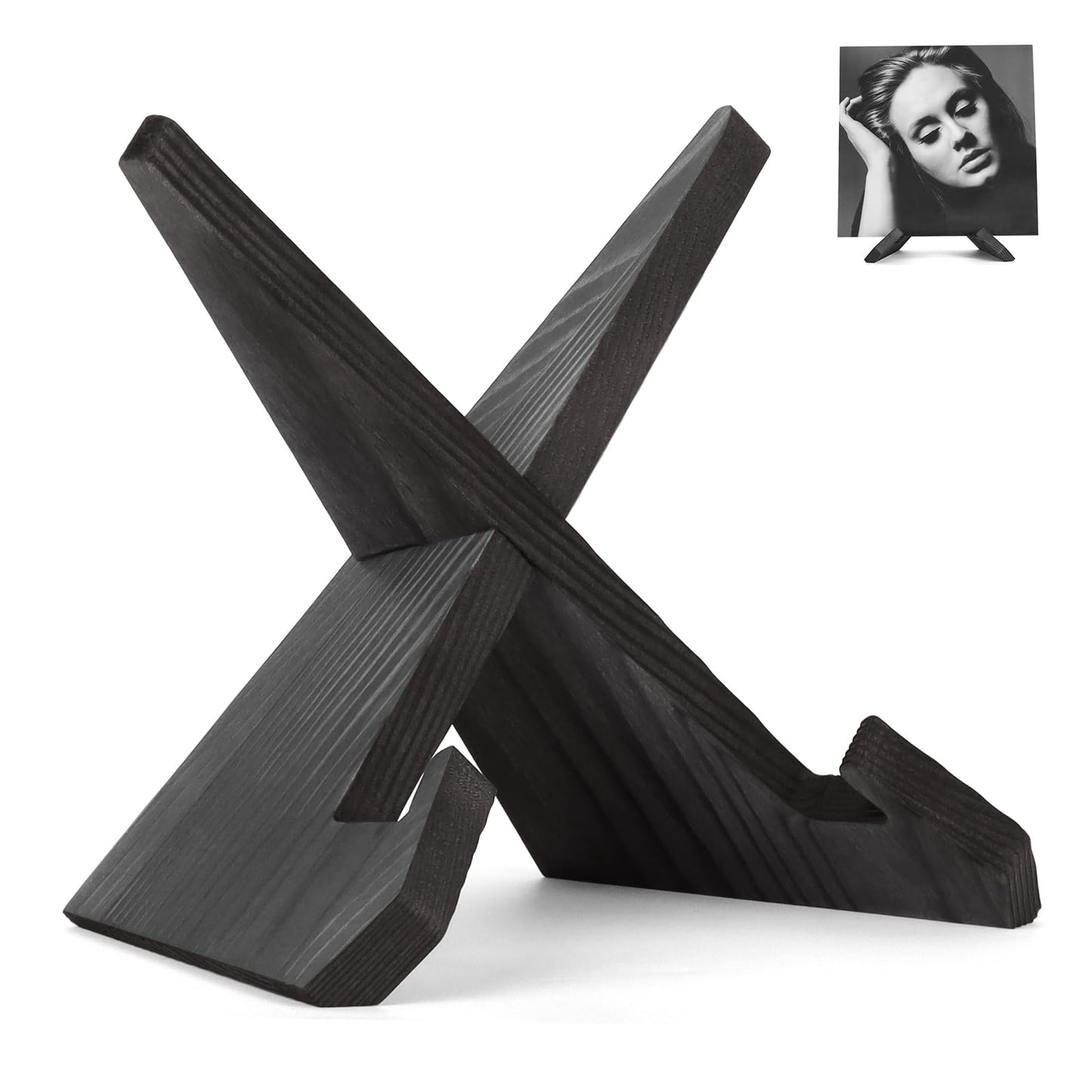 PUERSI Now Playing Vinyl Record Stand, Wooden Display Vinyl Holder Stand