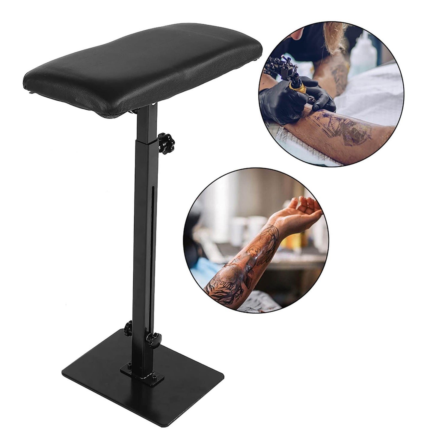 Tattoo Armrest / Leg Rest - Tattoo Arm Rest Adjustable Height 63-95 cm, >180° Angle Adjustment, Soft Padding, Sturdy Metal Frame
