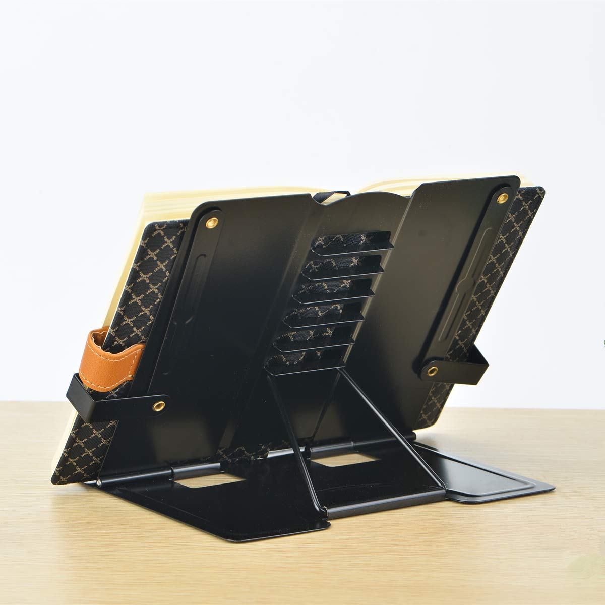 Citmage Desk Book Stand Document Holder Heavy Duty Metal Reading Stand Black for Book Magazine Menu iPad Music Score Speech Draft with 6 Adjustable