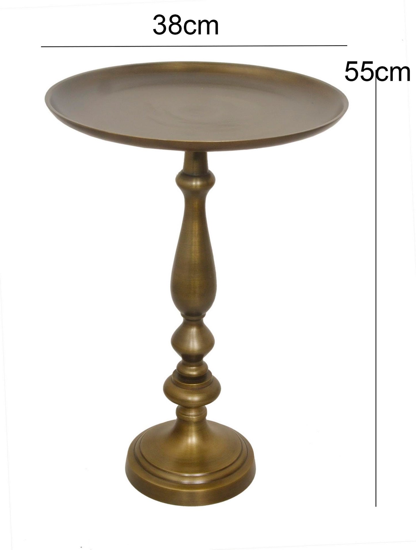 Aspect Sana Aluminum Accent Side Table (Antique Brass), Metal, 38 dia x 55(H) cm