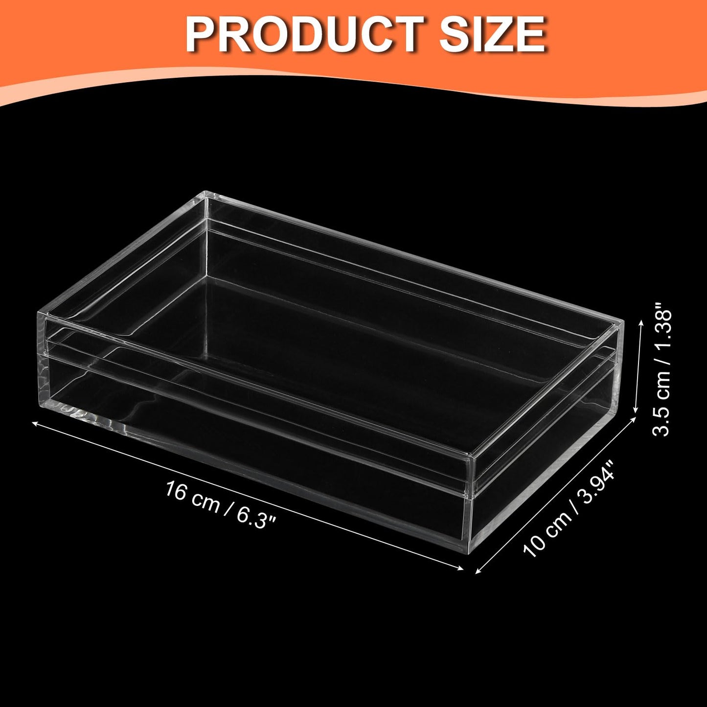 PATIKIL Acrylic Box with Lid 6.3" x 3.94" x 1.38", Clear Acrylic Display Boxes Plastic Square Cube Containers Storage Organizer for Candy Tiny