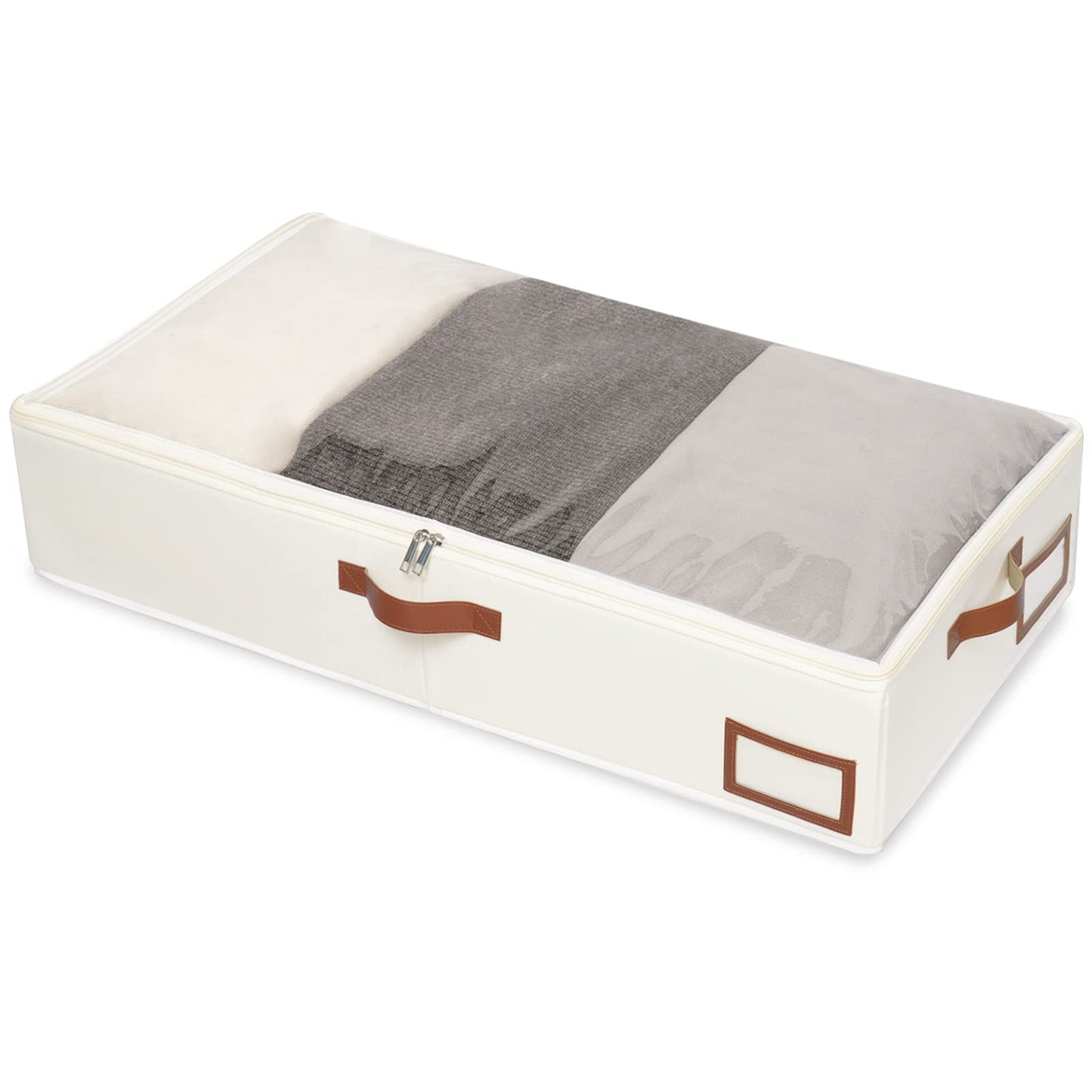 Yawinhe 48L Under Bed Storage Containers,1 Pack Closet Organizers,Beige