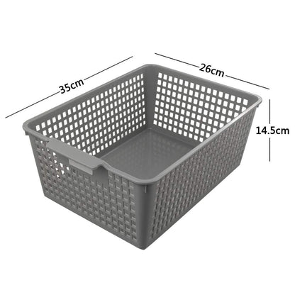 Annkky Large Baskets, Rectangular Plastic Storage Basket, Set of 4