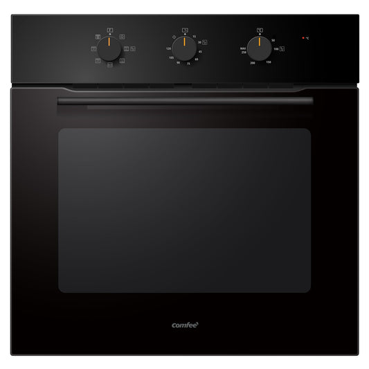 COMFEE' 60L, 60cm Wide, Single Electric Built-in Fan Oven, 8 Oven Function with Air Fry, Multiphase Cooking and Easy Cleaning Removable Door -