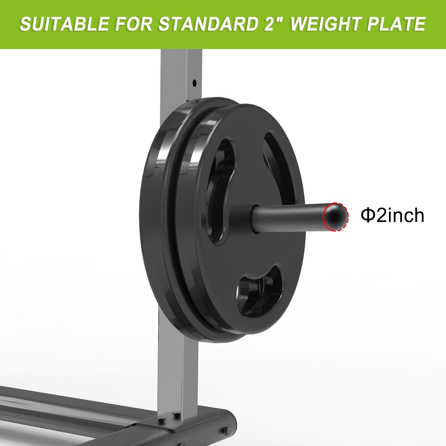 Kipika 2x2 Power Rack Olympic Weight Plate Holders - For 5/8" & 1" Holes, Stores Olympic 2-inch Plates - Set of 2