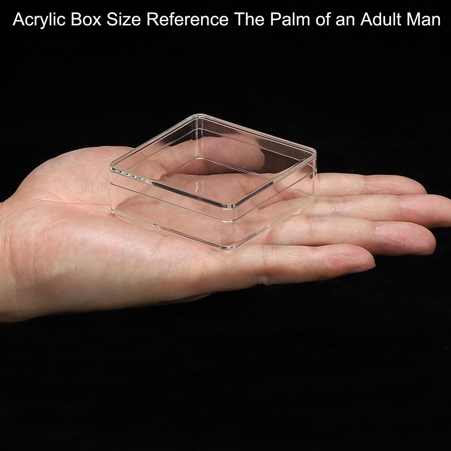 PATIKIL Acrylic Box with Lid 2.36" x 2.36" x 0.79", Clear Acrylic Display Boxes Plastic Square Cube Containers Storage Organizer for Candy Tiny