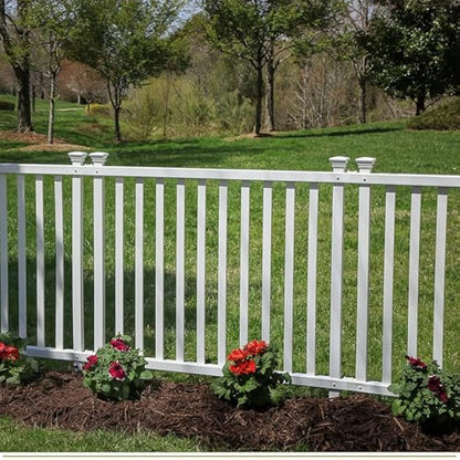 Zippity Outdoor Products ZP19037 No Dig Baskenridge Semi-Permanent Vinyl Fence, White (36in H x 42in W)-2 Pack, 36" H x 42" W(Flat)
