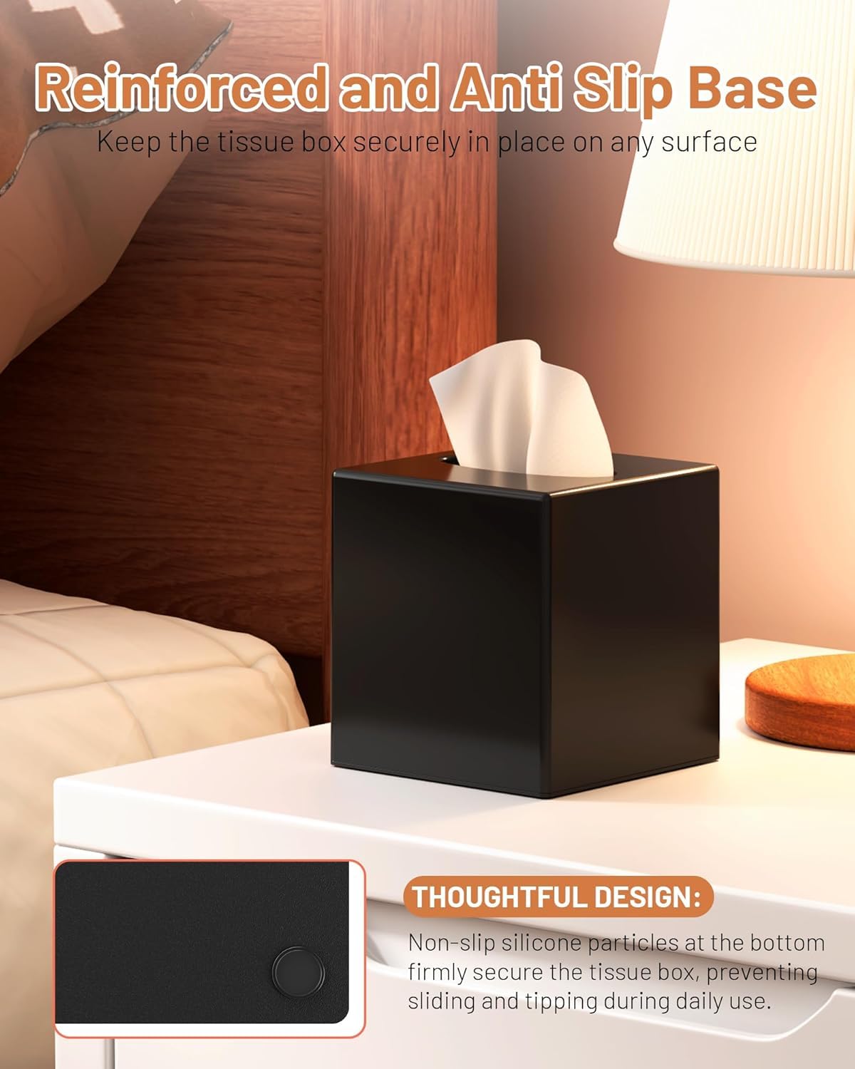 Tissue Box Cover - Modern Square Facial Tissue Holder, Sleek Acrylic Design
