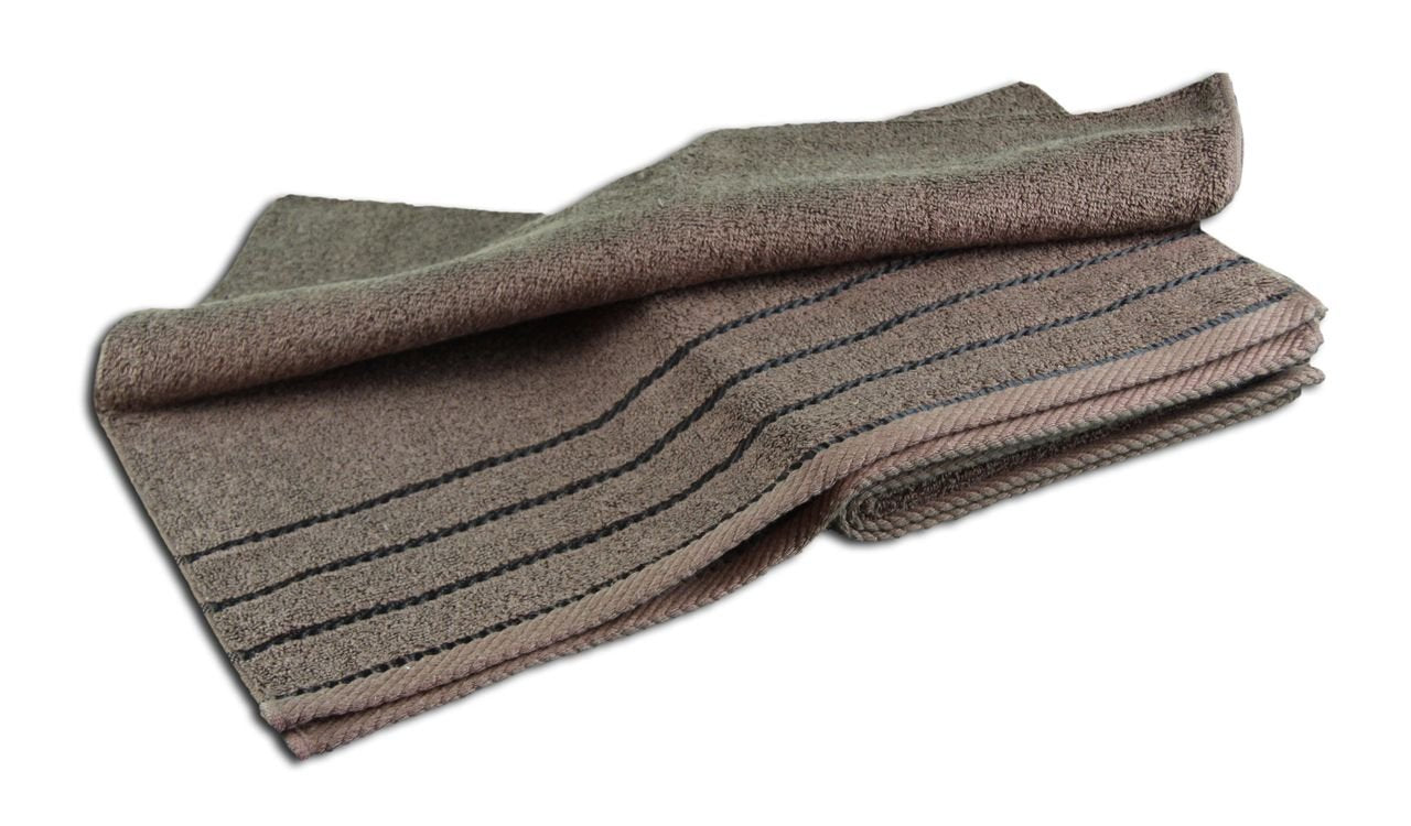 Gözze - Set of 4 Hand Towels, Berlin, 100% Cotton, 50 x 100 cm - Chocolate