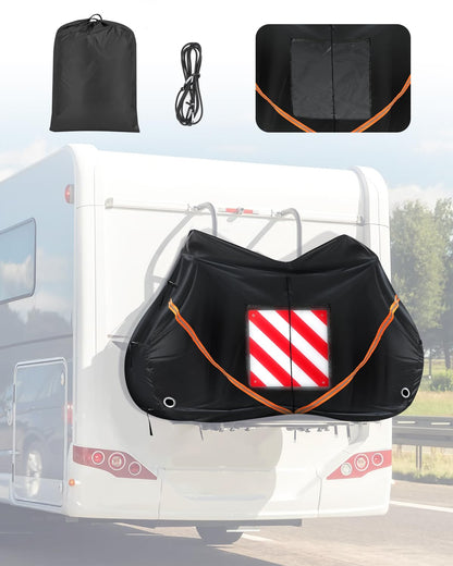 SUPAREE 2 Bikes Bicycle Cover Storage Outdoor Folding Bike Cover Waterproof Bike Covers for Transport 2 Bikes 420D Oxford Heavy Duty for Motorhome Car