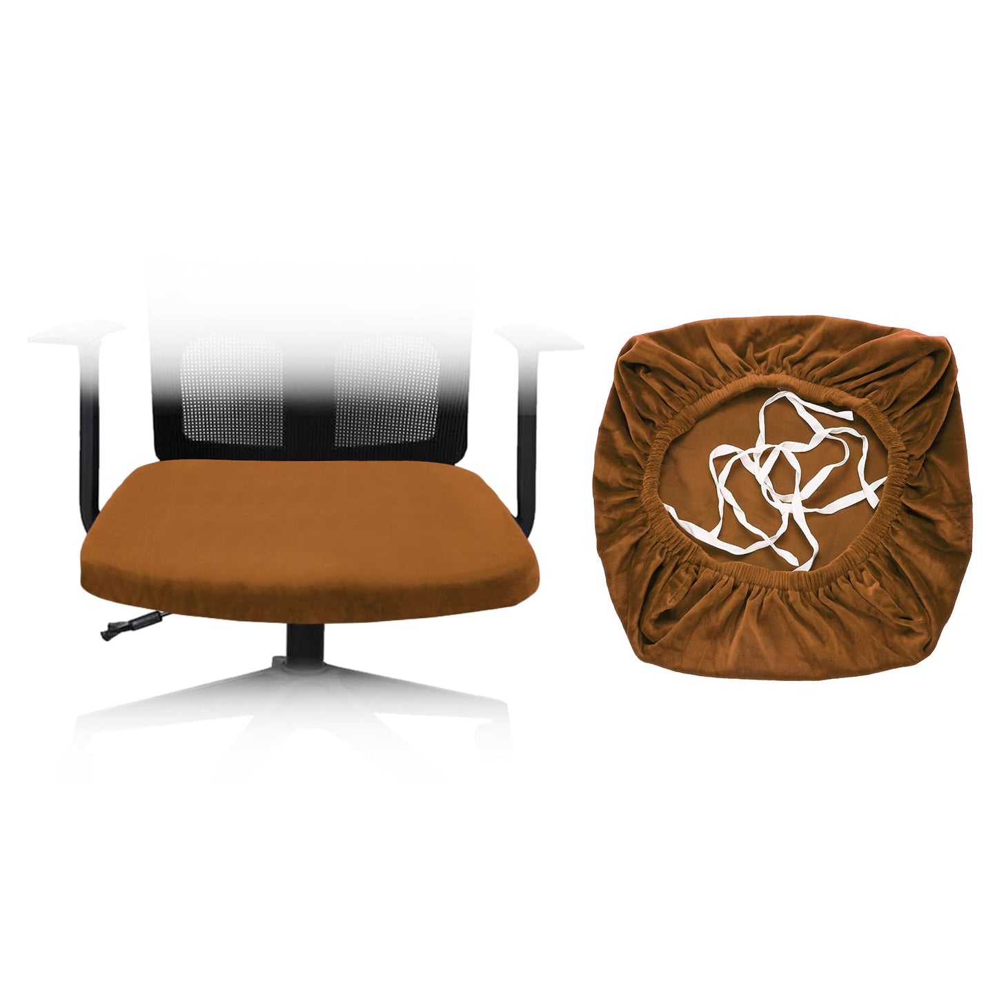 sourcing map Office Chair Cover, Stretchable Soft Rotating Chair Slipcover Washable Desk Computer Seat Cover Protector for Office Home, L(45-48cm)