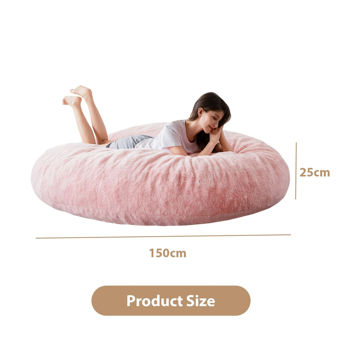 MAXYOYO Bean Bag Bed - Convertible Folds from Bean Bag Chair to Bed - Large Sofa with Plush Cover and Fluffy Filling Included for Adult, Guest