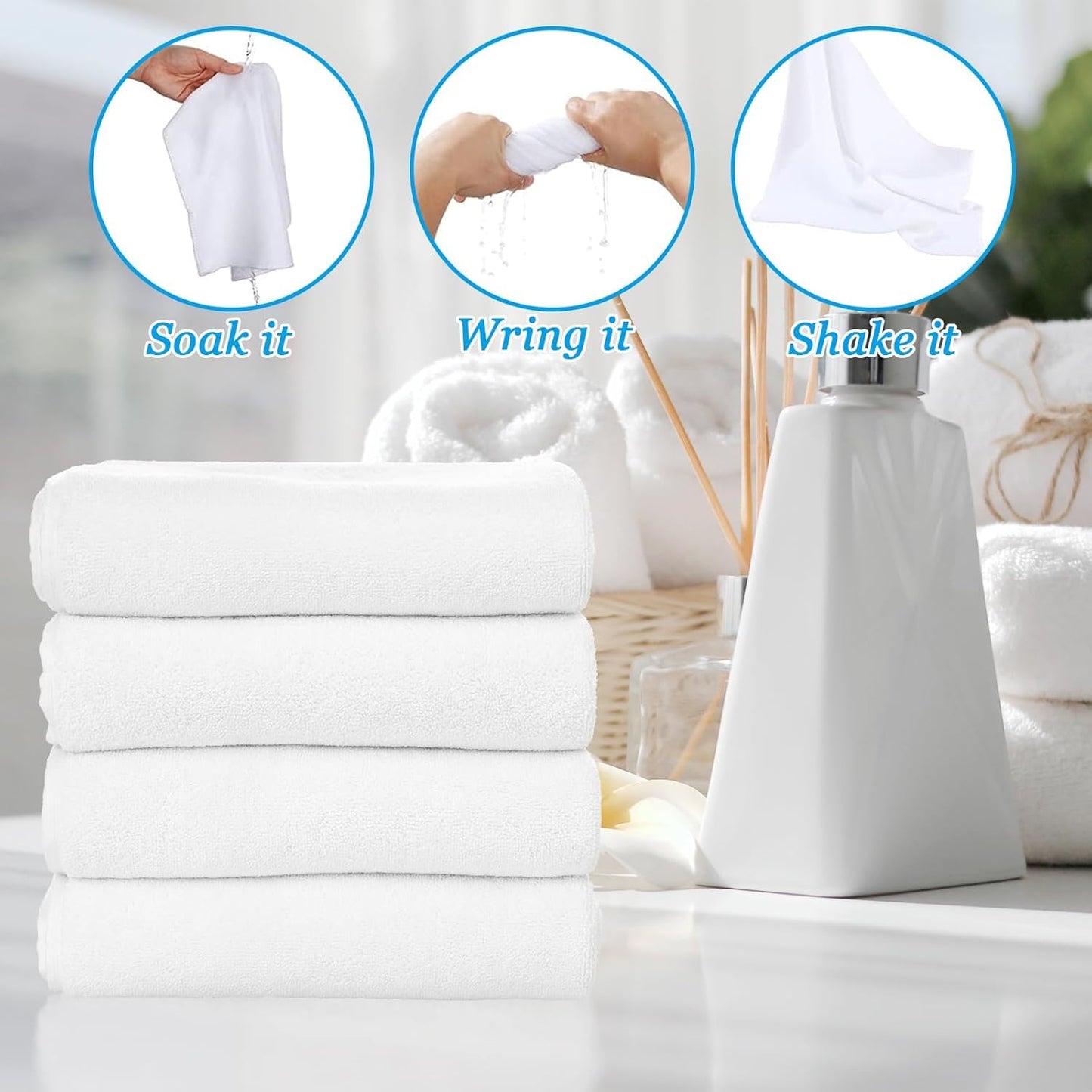 Malloom 20 Pack Sublimation Blank Towels Set, White Microfibre Dish Cloths for Heat Press Printing, Multi-Purpose Custom DIY Photo Gifts for Kitchen