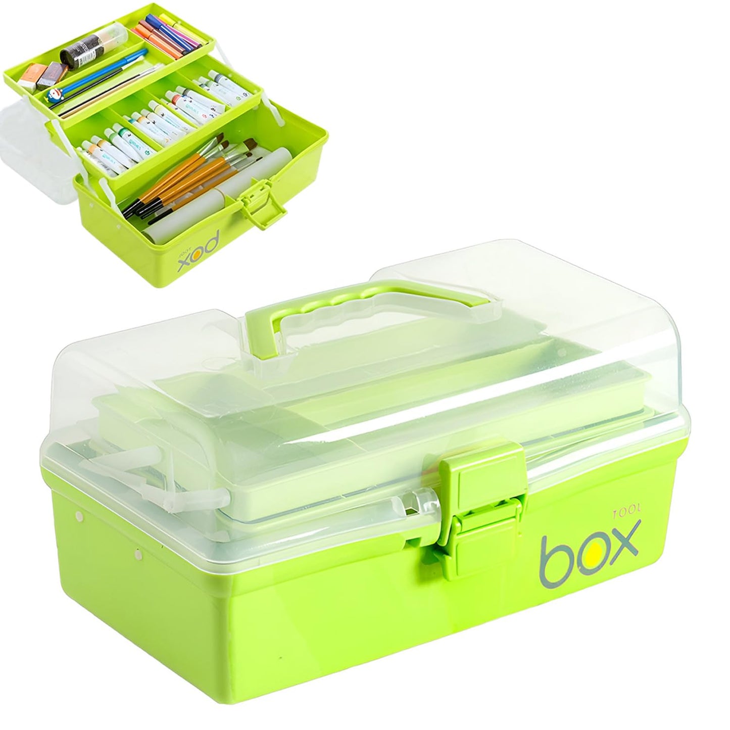 3 Layers Art Storage,Medical Box,Plastic Craft Storage Boxes with Compartments,Craft Box Storage Caddy,Art Storage Box,Craft Organiser for