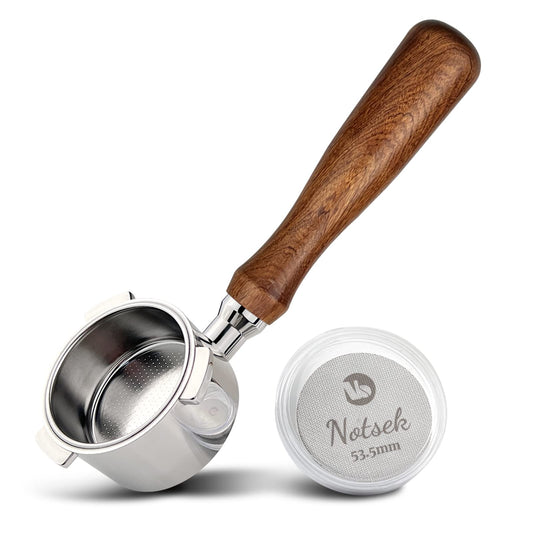 NOTSEK 54mm Bottomless Portafilter with 54mm Puck Screen for Sage Breville 8 Series 870/875/878/880, 54mm Bottomless Portafilter with Stainless Steel