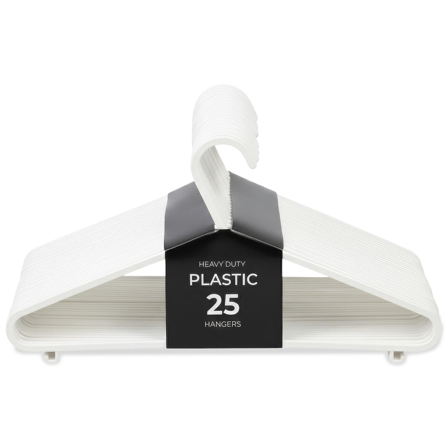 Roe Tenpo Coat Hangers, White | Adult Plastic Clothes Hangers for Clothes | Durable & Lightweight | Non-Slip, Space-Saving Design for Shirts, Jackets