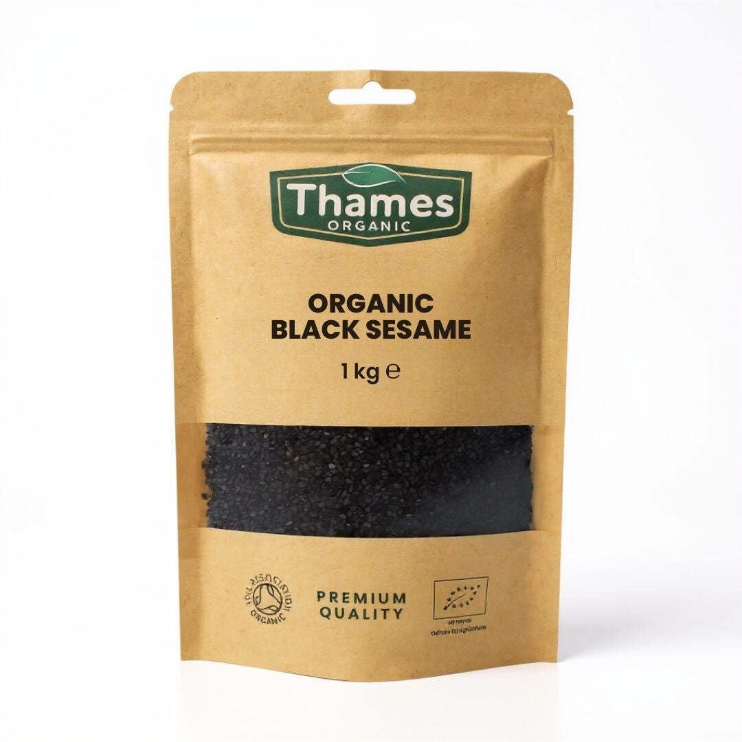 Organic Black Sesame Seeds - 1kg of Nutritious & Flavorful Seeds - No Additives, No Preservatives - Raw, Vegan, Non-GMO - Great for Snacking, Baking,
