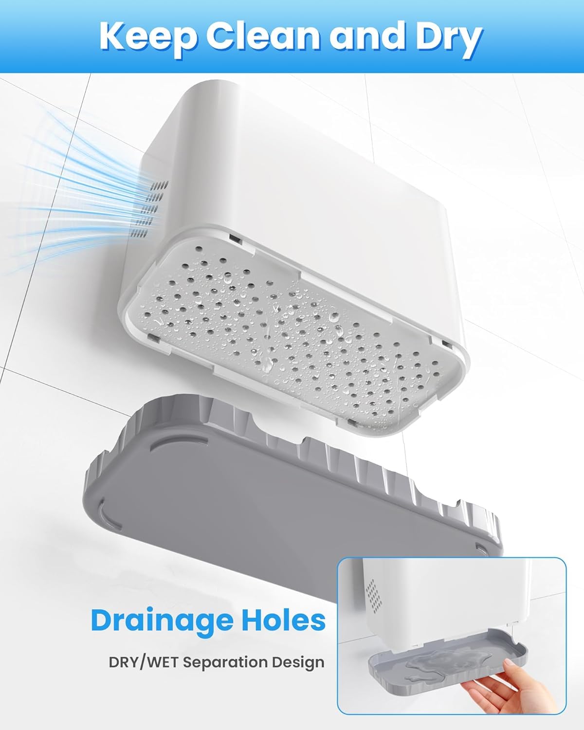 5 Slots Detachable Toothbrush Holder Set - for Bathroom Countertop