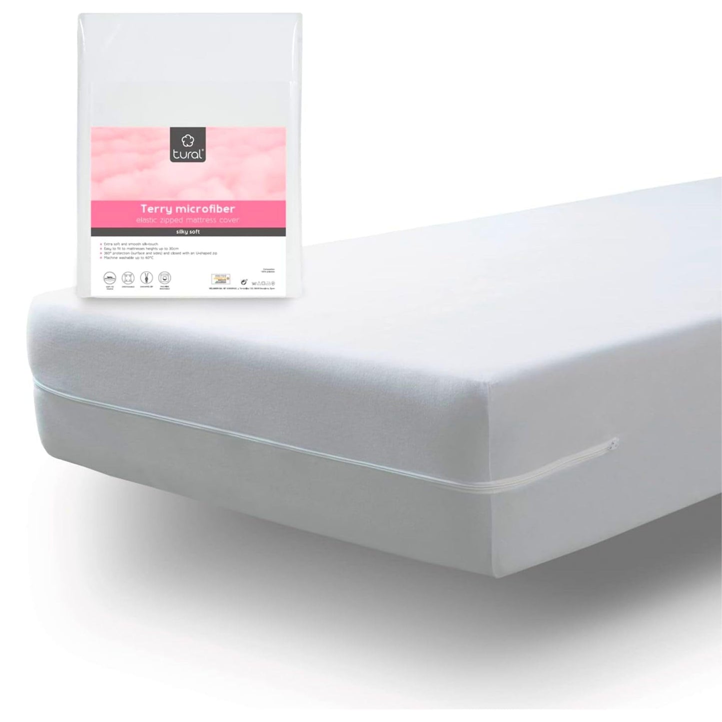 Tural Mattress Encasement 60x120cm Cot Size Silk Touch Zipped