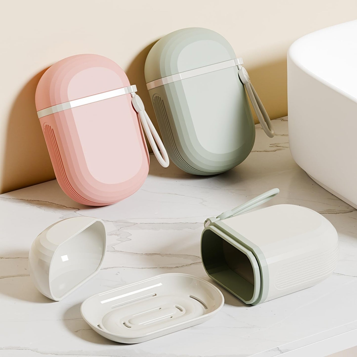 YoHyien 2 Pcs Soap Box Travel, Leakproof Travel Soap Case, Soap Dish with Lid, Portable Soap Holder, Waterproof Soap Bar Case for Bathroom, Gym