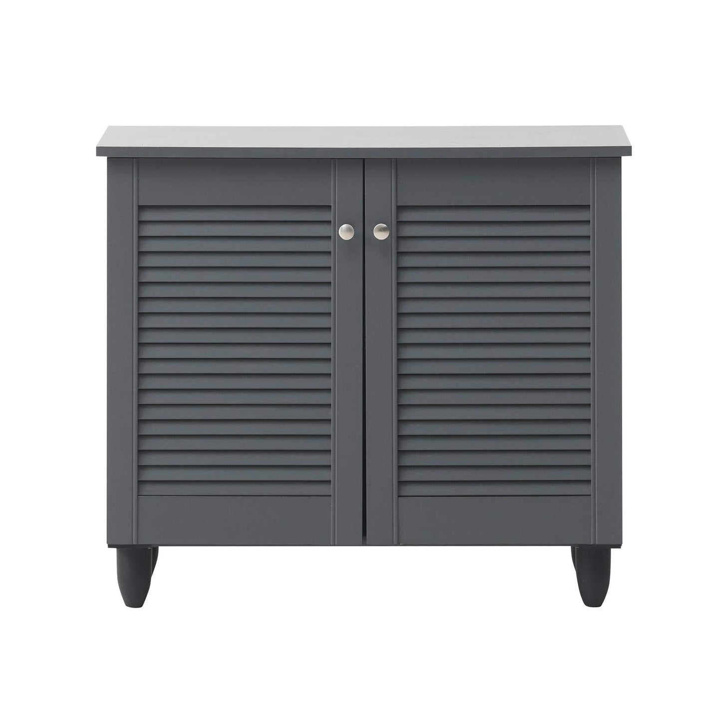 Timber Art Design UK Shoe Storage Cabinet with 2 Doors Modern Footwear Stand Rack Unit Space Saver Cupboard Storage Organizer for Living Room