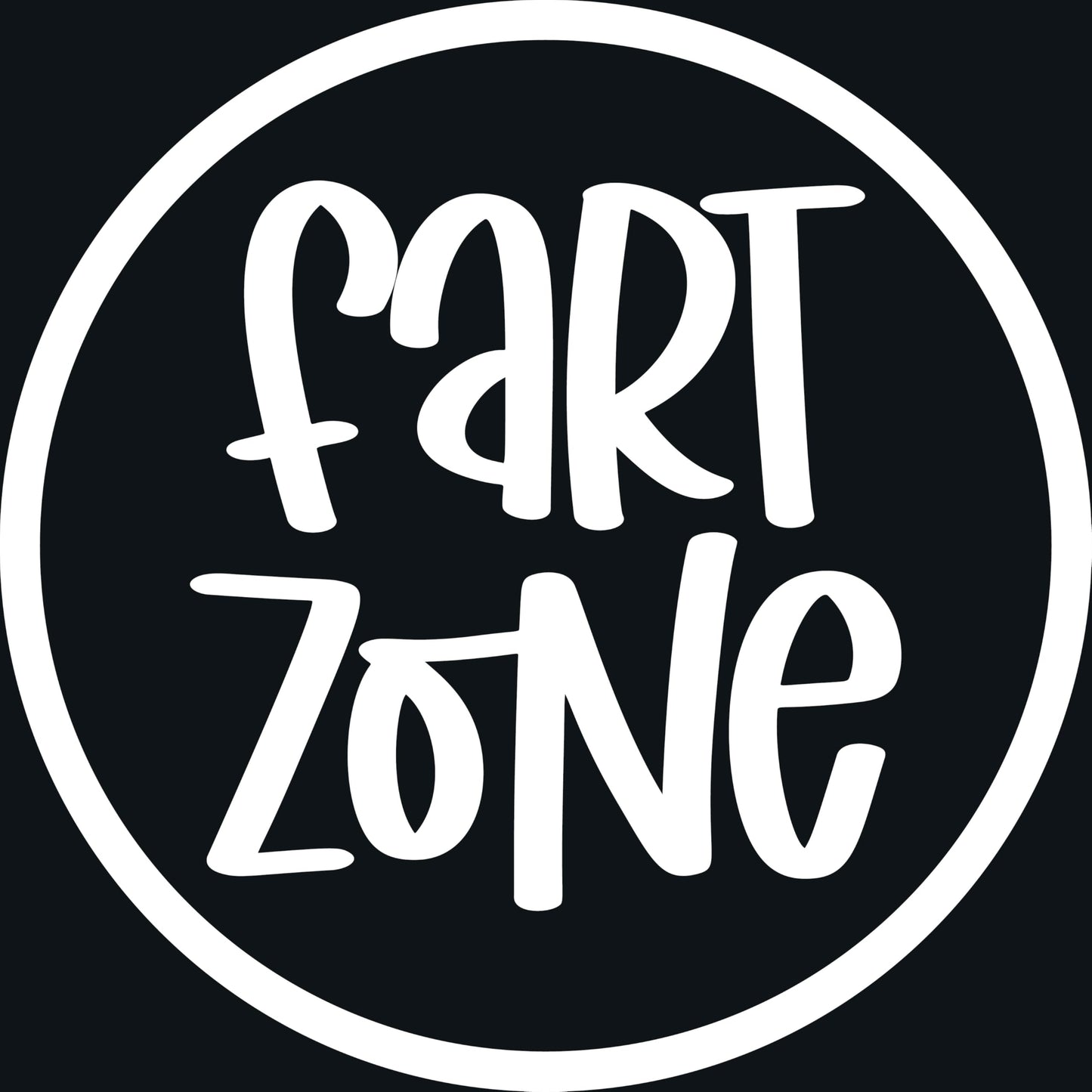 Fart Zone Cute Stickers - Bathroom Décor - Toilet Sticker - Waterproof, Toilet Lid Decal - Bathroom Wall Art - Funny Car Decal (White)