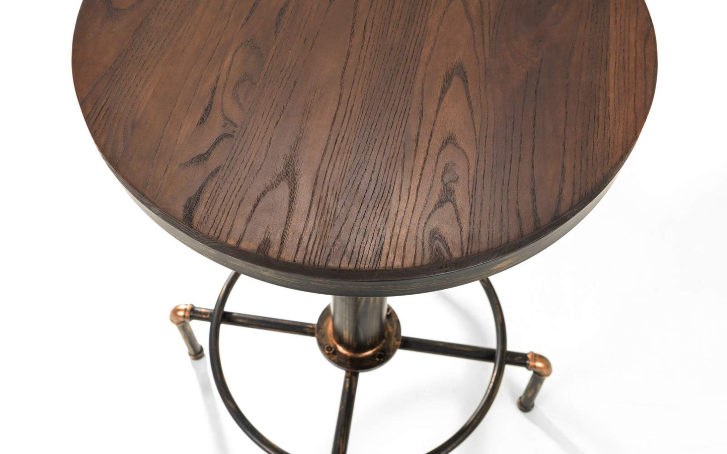 Julian Bowen Rockport Bar Table for 2-4, Pipework, Wood - H105 x W66cm