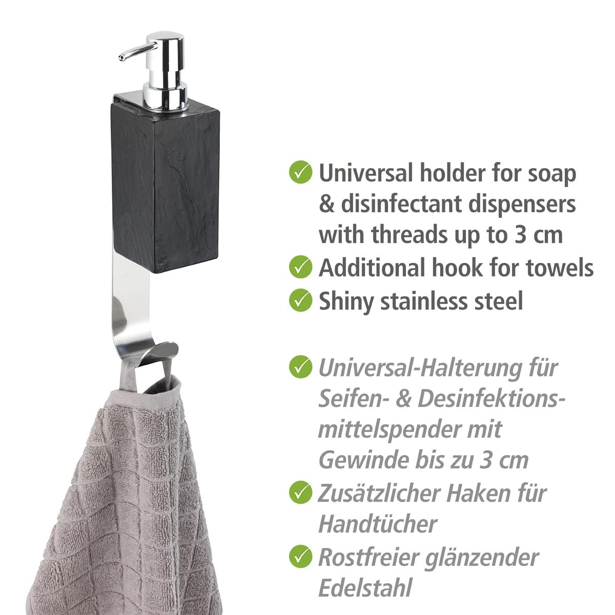 WENKO Turbo-Loc® Telde Soap Dispenser Holder Stainless Steel