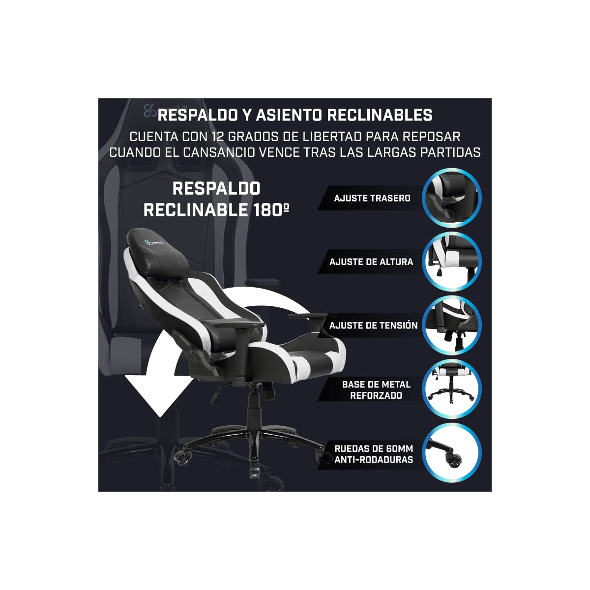 Newskill Takamikura Gaming Chair Blue white