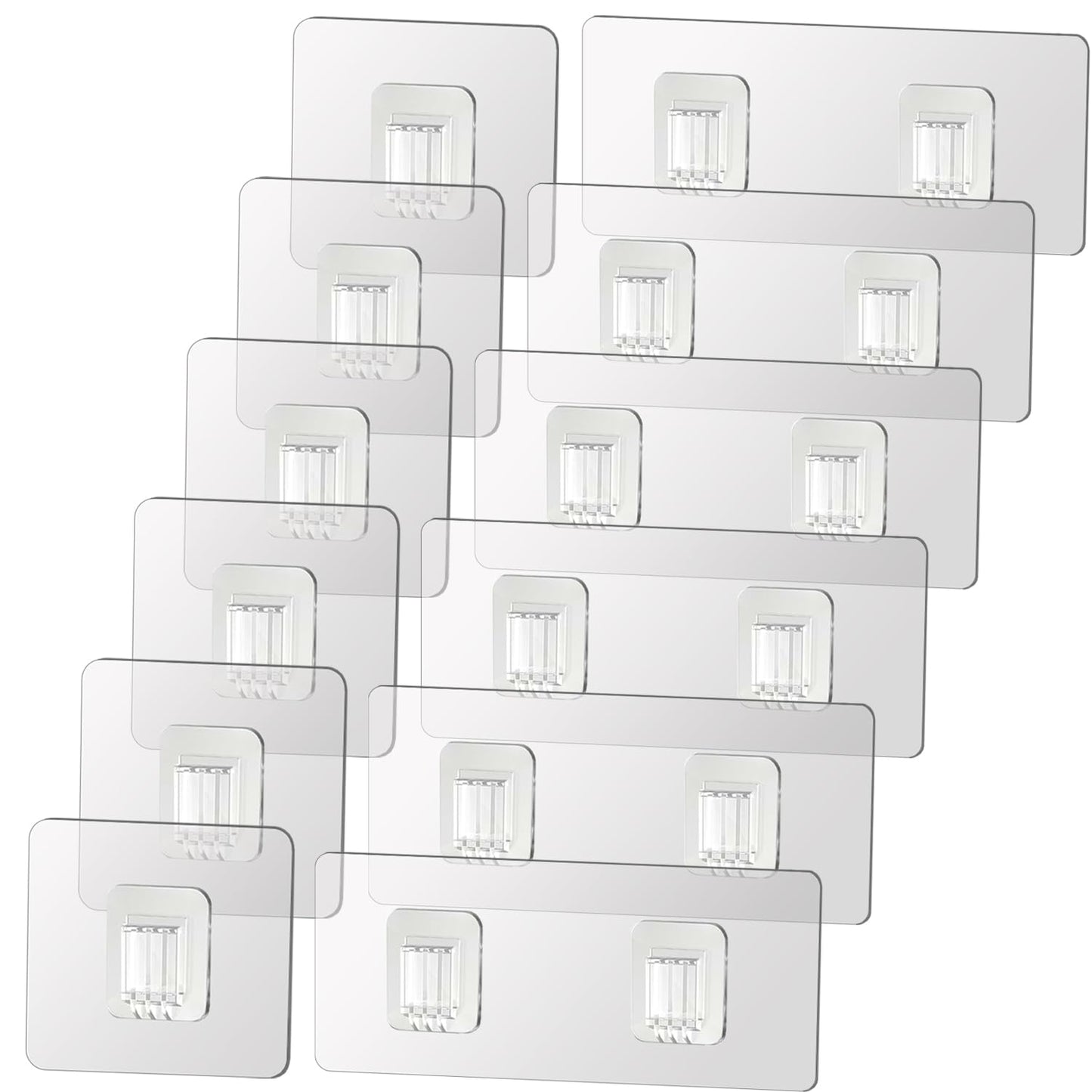 SUBTAVIK 12 Pcs Shower Caddy Adhesive Hooks Replacement, Transparent Sticky Hooks for Bathroom Kitchen (for Metal Strip Shower Caddy)