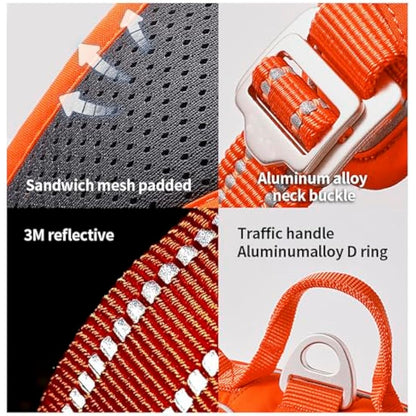 WINHYEPET True Love No-Pull Dog Harness,Adjustable Outdoor Vest Reflective Nylon Soft Pet Harness Dog Suitable Small Medium Large Breeds TLH5654(Black,XL)